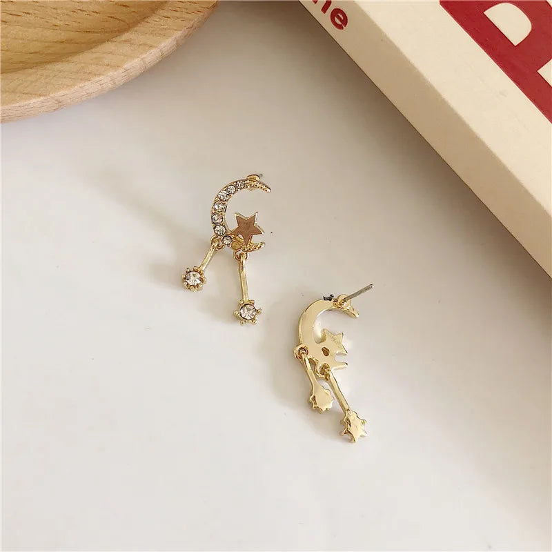 Simple Style Star Alloy Inlay Rhinestones Women'S Ear Studs