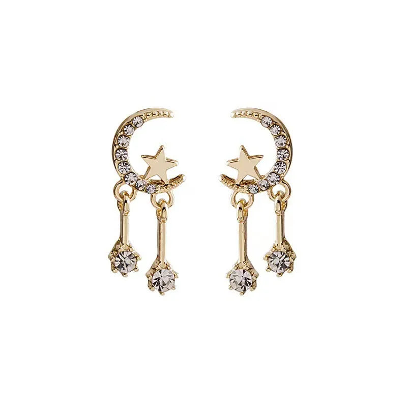 Simple Style Star Alloy Inlay Rhinestones Women'S Ear Studs