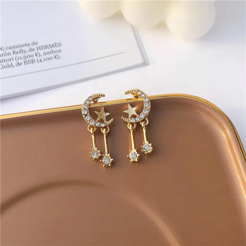 Simple Style Star Alloy Inlay Rhinestones Women'S Ear Studs