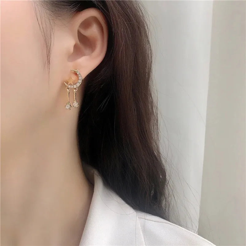 Simple Style Star Alloy Inlay Rhinestones Women'S Ear Studs