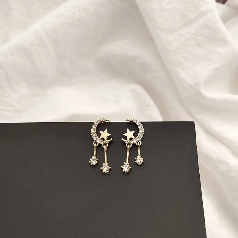 Simple Style Star Alloy Inlay Rhinestones Women'S Ear Studs