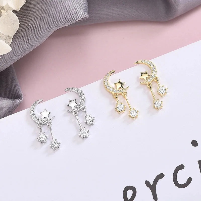 Simple Style Star Alloy Inlay Rhinestones Women'S Ear Studs