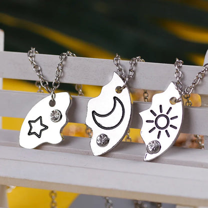 Simple Style Star Alloy Inlay Rhinestones Women'S Pendant Necklace