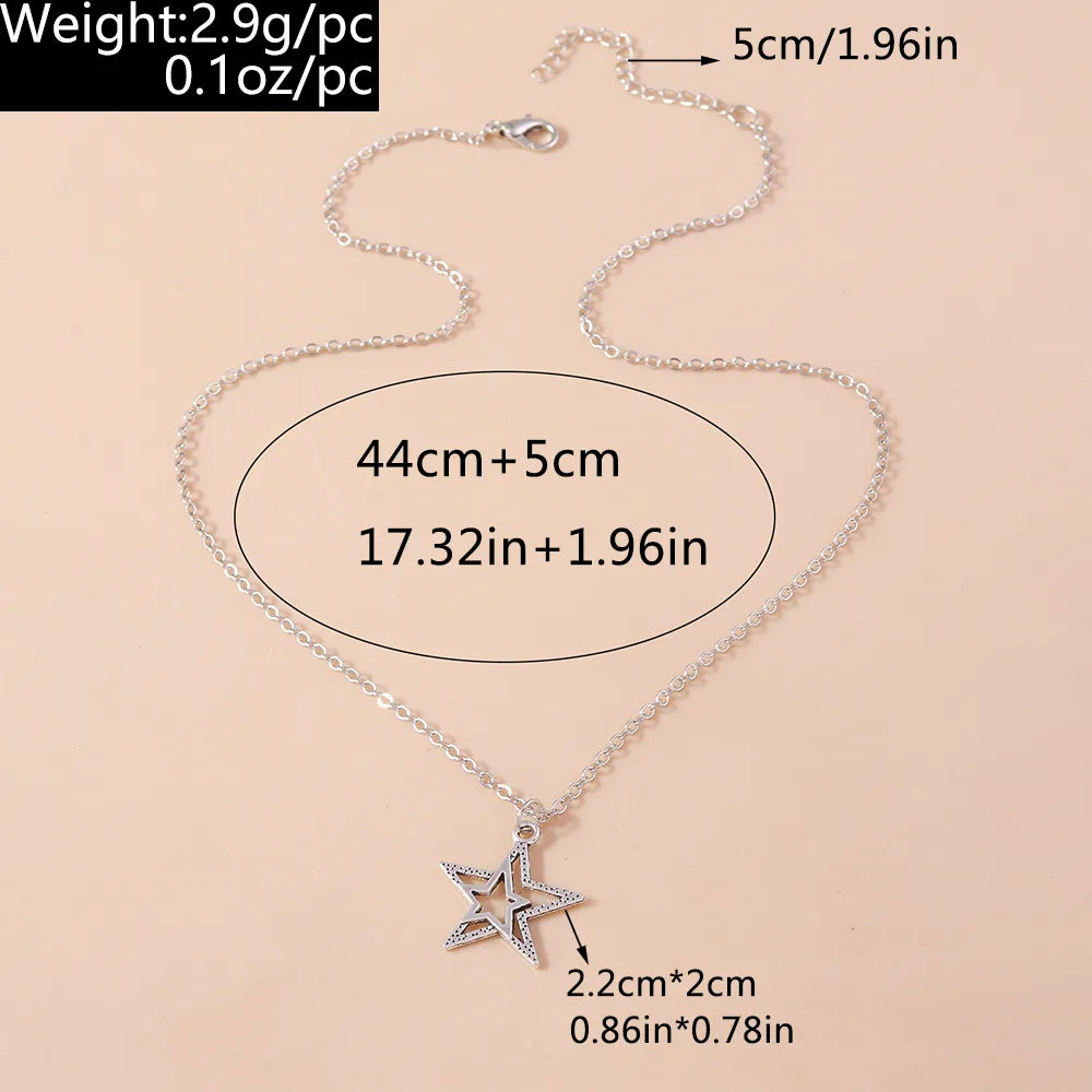 Simple Style Star Alloy Plating Silver Plated Women'S Pendant Necklace