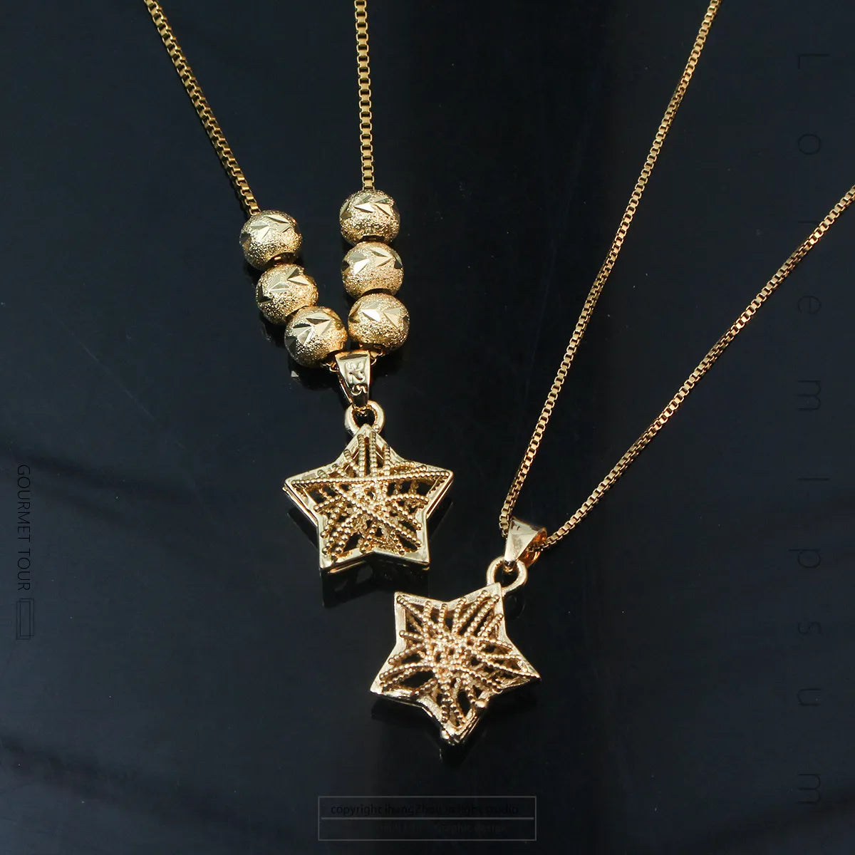 Simple Style Star Copper Plating Hollow Out Pendant Necklace