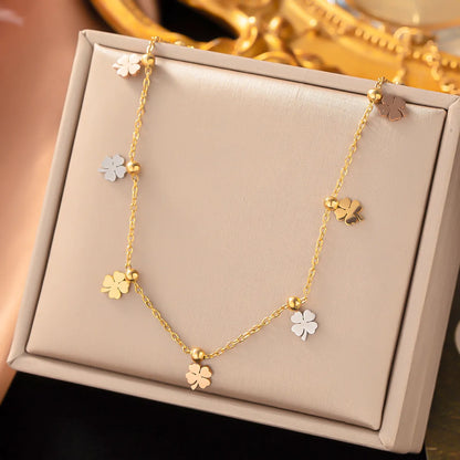 Simple Style Star Flower Snake Titanium Steel Plating Necklace 1 Piece