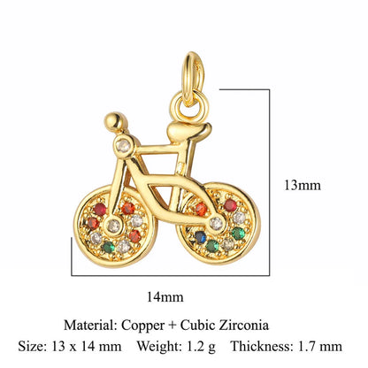 Simple Style Star Heart Shape Copper Plating Inlay Zircon Gold Plated Silver Plated Charms Jewelry Accessories