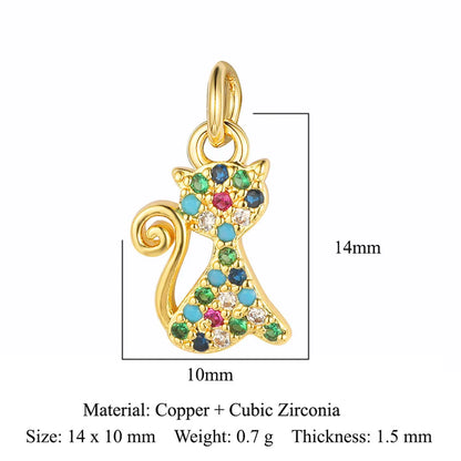 Simple Style Star Heart Shape Copper Plating Inlay Zircon Gold Plated Silver Plated Charms Jewelry Accessories