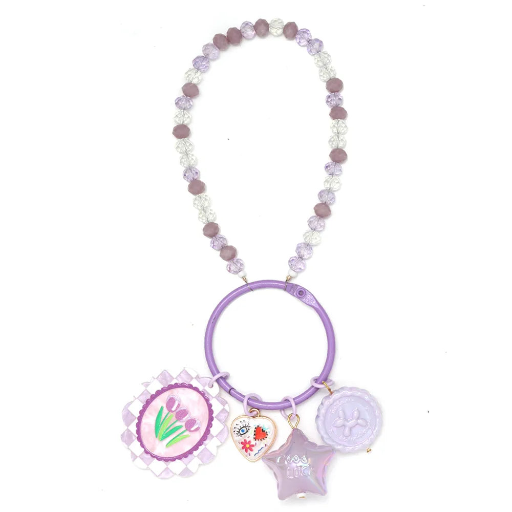 Simple Style Star Heart Shape Floral Arylic Unisex Keychain