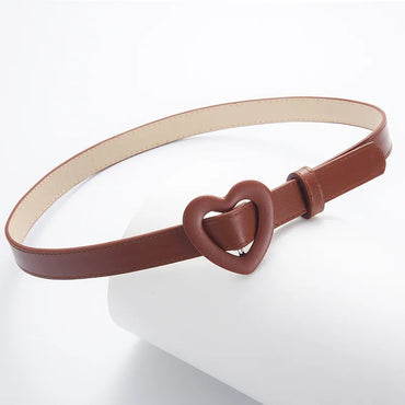 Simple Style Star Heart Shape Pu Leather Alloy Sequins Women'S Leather Belts