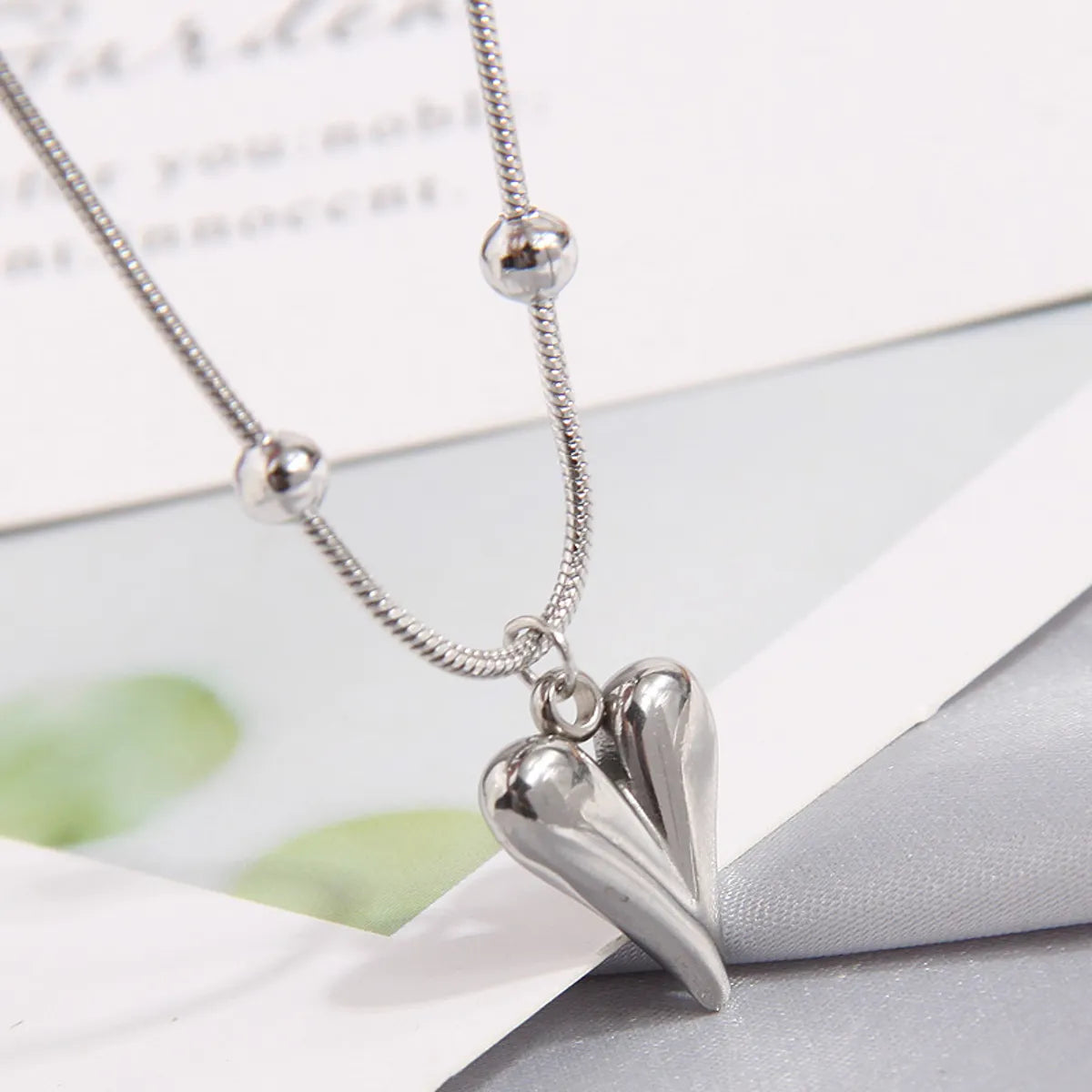 Simple Style Star Heart Shape Titanium Steel Pendant Necklace