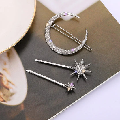 Simple Style Star Moon Alloy Plating Inlay Rhinestones Hair Clip 1 Piece