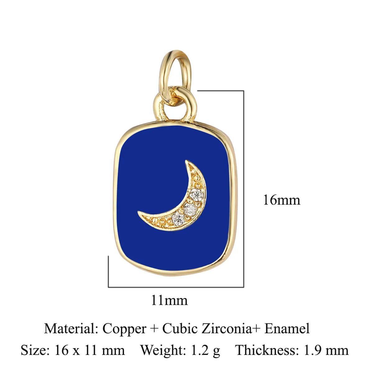 1 Piece Copper Zircon 18K Gold Plated Star Moon Eye