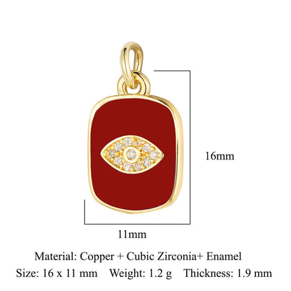 1 Piece Copper Zircon 18K Gold Plated Star Moon Eye