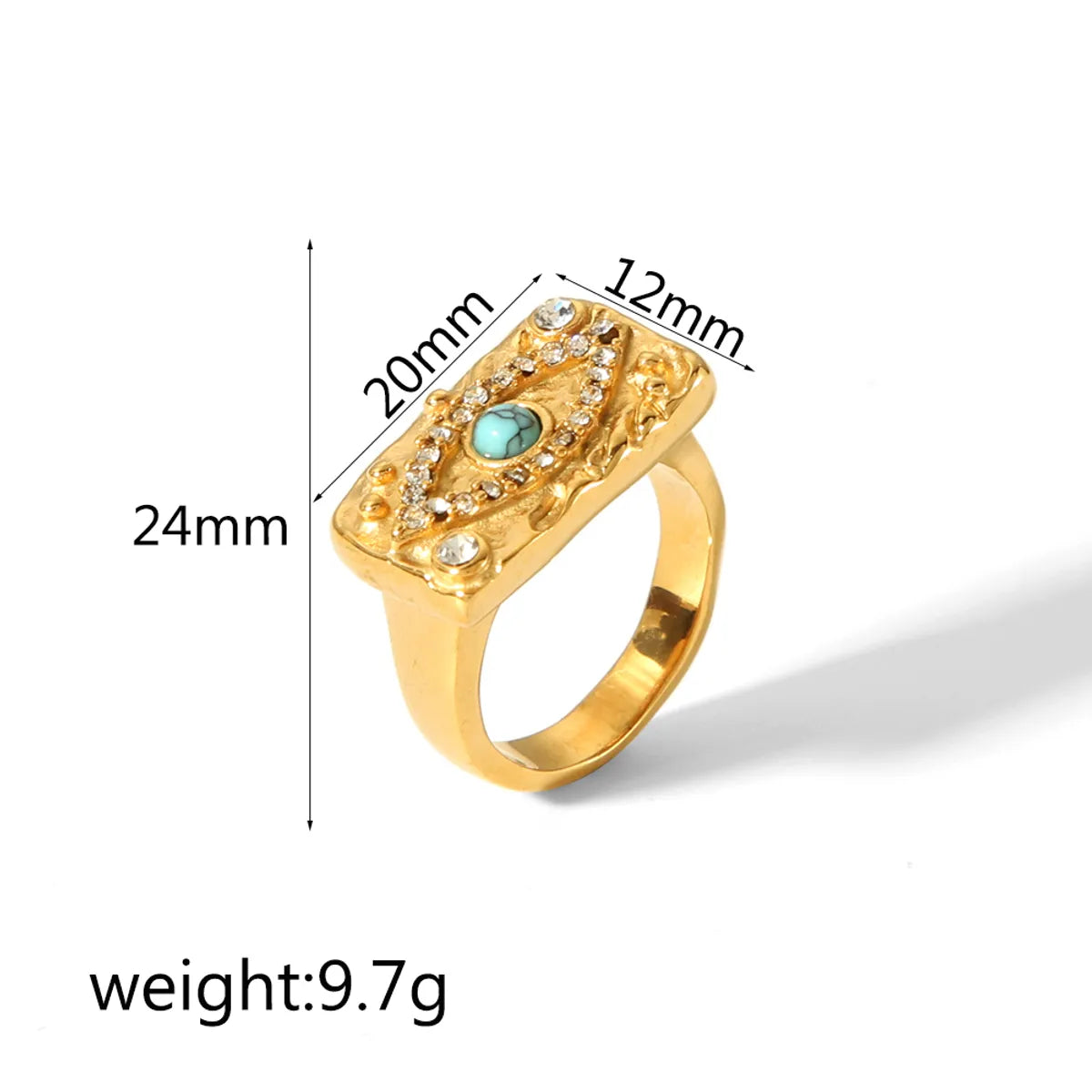 Simple Style Star Moon Eye Stainless Steel Polishing Plating Inlay Natural Stone Zircon 18k Gold Plated Rings