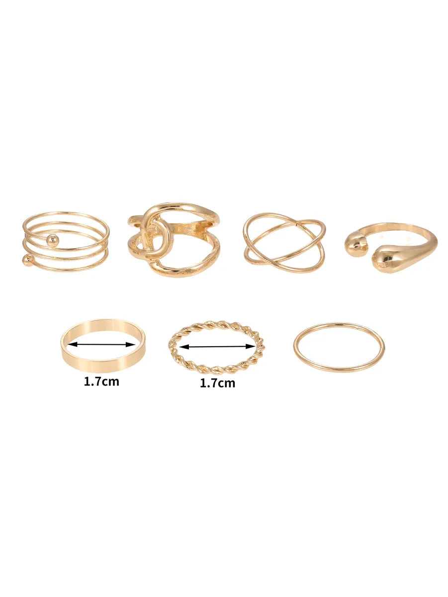 Simple Style Star Moon Zinc Alloy Plating 18k Gold Plated Unisex Rings