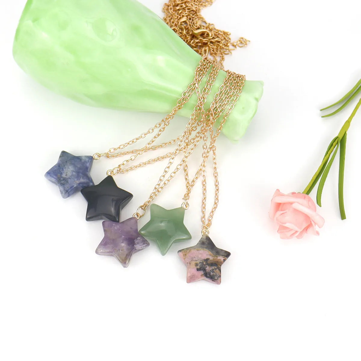 Simple Style Star Natural Stone Handmade Pendant Necklace 1 Piece