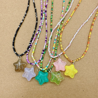 Simple Style Star Seed Bead Wholesale Pendant Necklace