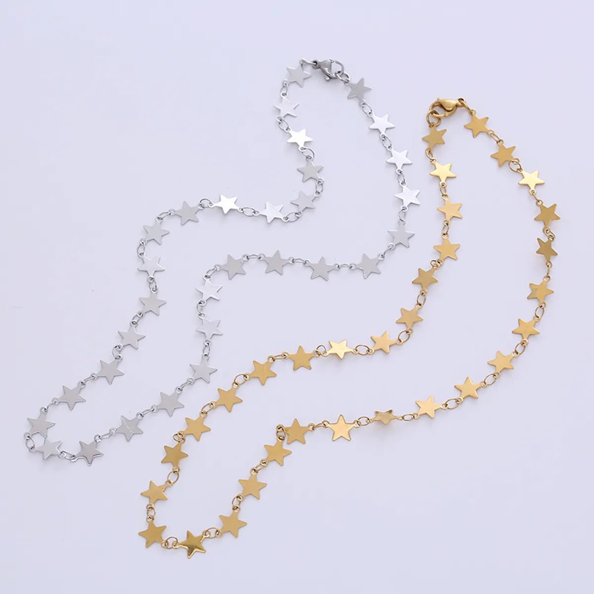 Simple Style Star Stainless Steel Plating Chain Choker