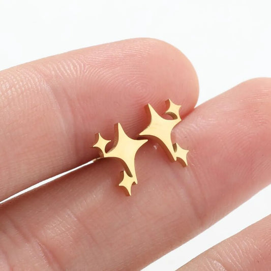 Simple Style Star Stainless Steel Plating Ear Studs 1 Pair