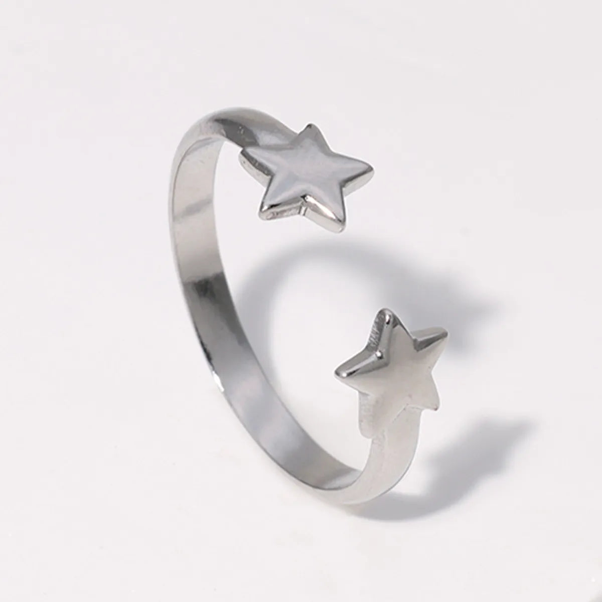 Simple Style Star Stainless Steel Plating Open Rings