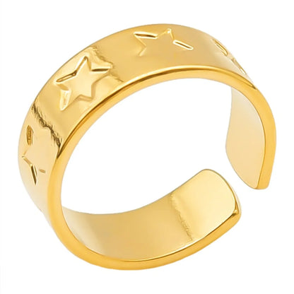 Simple Style Star Stainless Steel Polishing Plating Open Rings