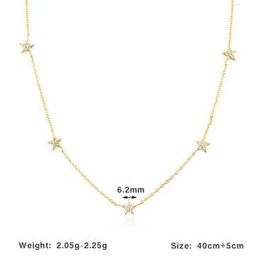 Simple Style Star Sterling Silver 18k Gold Plated White Gold Plated Pendant Necklace