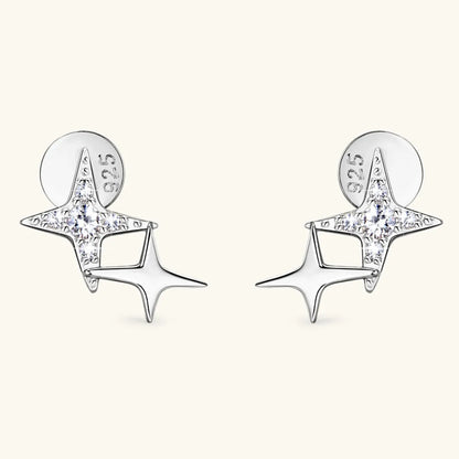 Simple Style Star Sterling Silver Gra Plating Inlay Moissanite Ear Studs