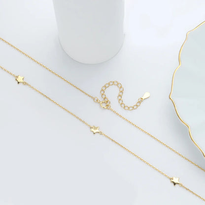 Simple Style Star Sterling Silver Plating Gold Plated Necklace