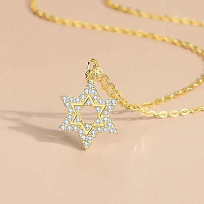 Simple Style Star Sterling Silver Plating Inlay Zircon Pendant Necklace