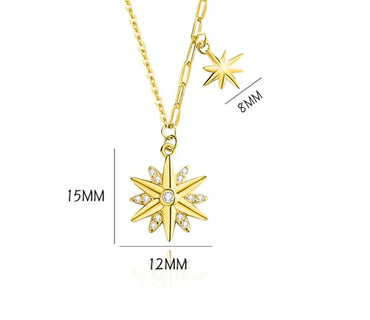 Simple Style Star Sterling Silver Plating Inlay Zircon Pendant Necklace