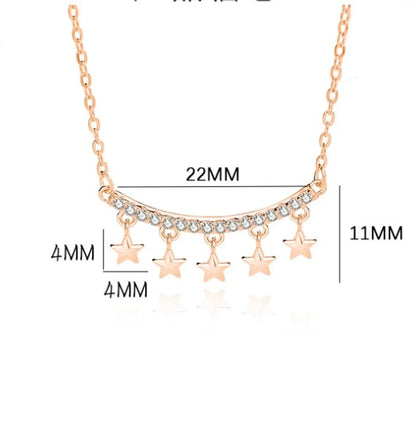 Simple Style Star Sterling Silver Polishing Plating Inlay Zircon Necklace