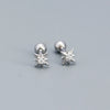 Simple Style Star Sterling Silver Star Rhinestones Ear Studs 1 Pair