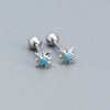 Simple Style Star Sterling Silver Star Rhinestones Ear Studs 1 Pair