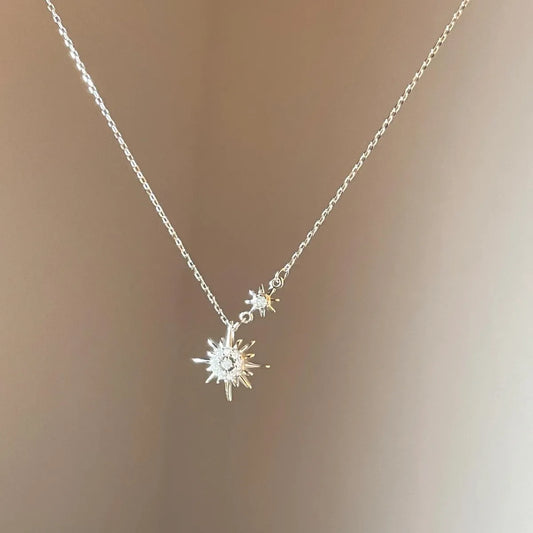 Simple Style Star Sterling Silver Zircon Pendant Necklace In Bulk