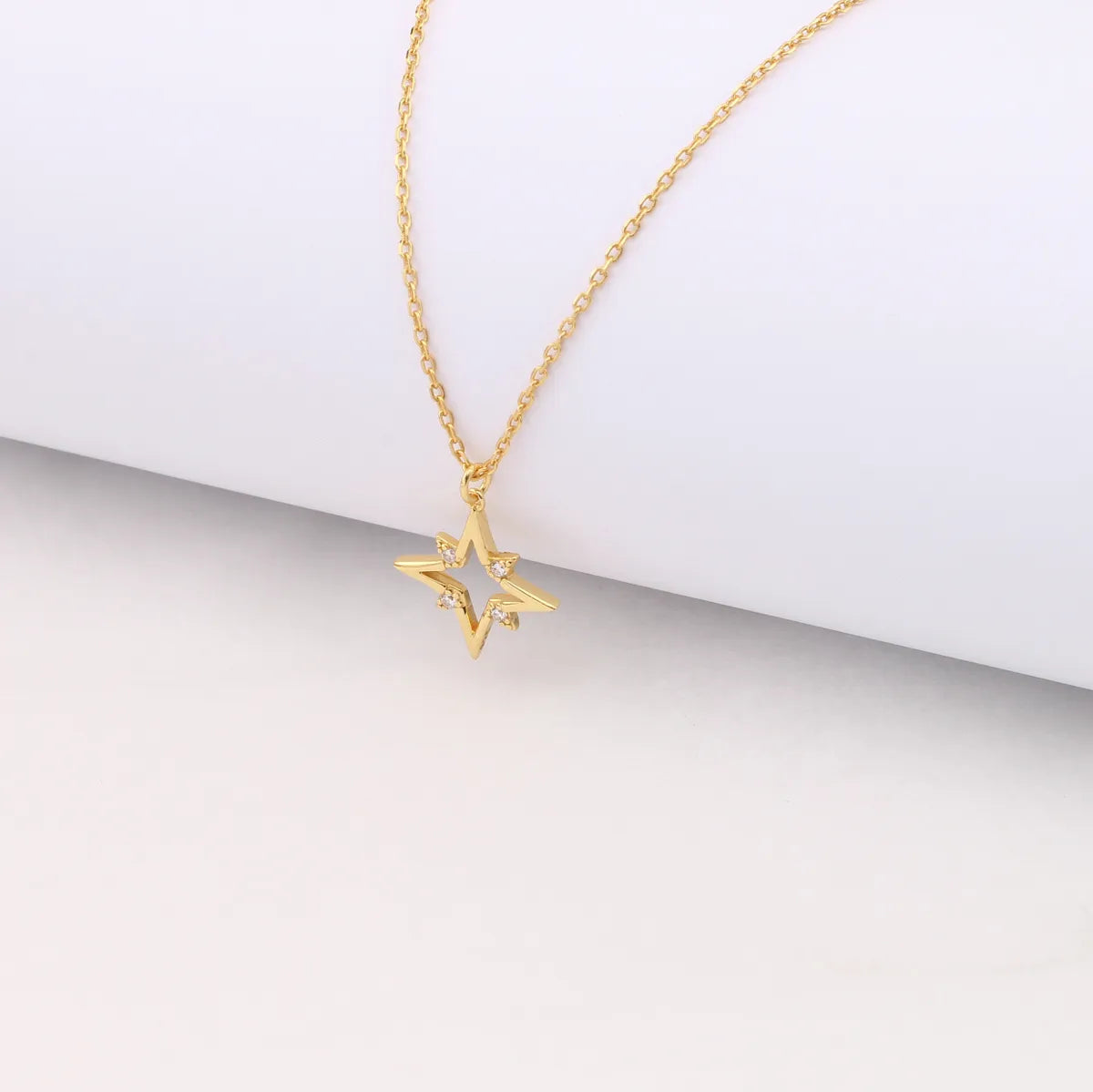 Simple Style Star Sterling Silver Zircon Pendant Necklace In Bulk