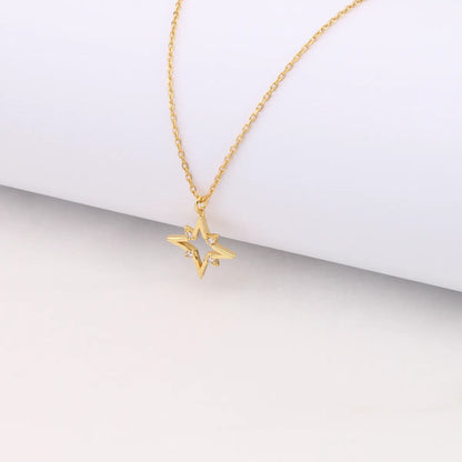 Simple Style Star Sterling Silver Zircon Pendant Necklace In Bulk