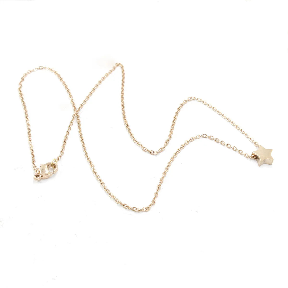 Simple Style Star Titanium Steel Plating 18k Gold Plated Rose Gold Plated Necklace