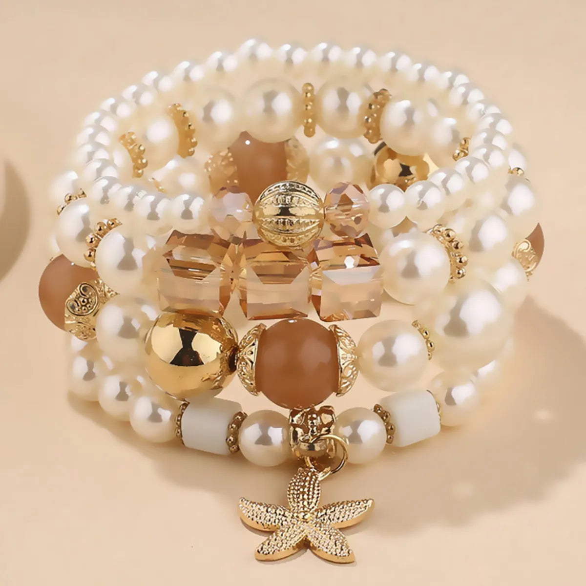 Simple Style Starfish Alloy Beaded Women's Bracelets