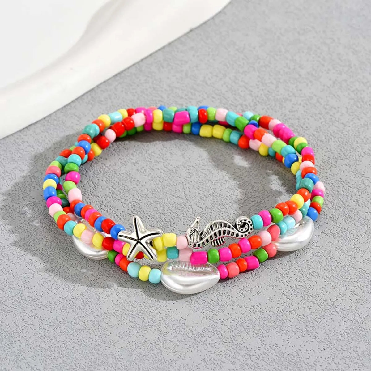 Simple Style Starfish Hippocampus Shell Seed Bead Shell Beaded Women'S Anklet