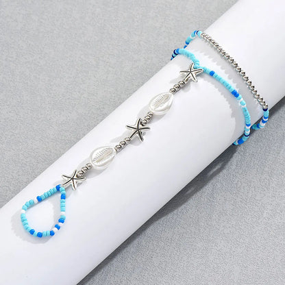 Simple Style Starfish Resin Beaded Women's Anklet