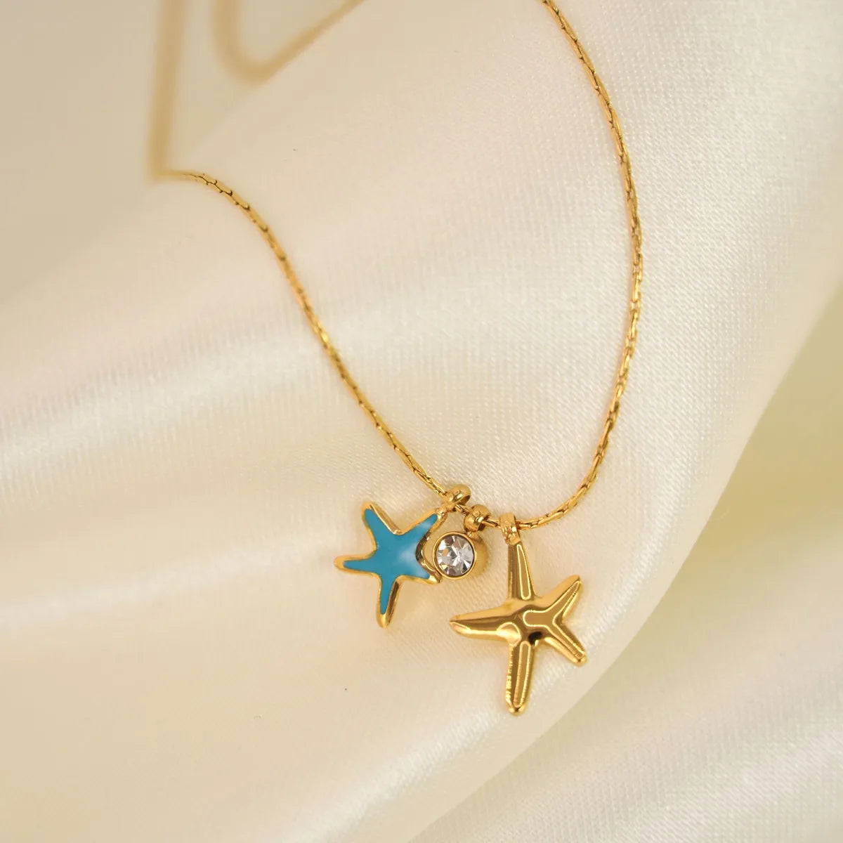 Simple Style Starfish Titanium Steel Wholesale Pendant Necklace