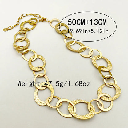 304 Stainless Steel 14K Gold Plated Simple Style Streetwear Plating Chains Print Necklace