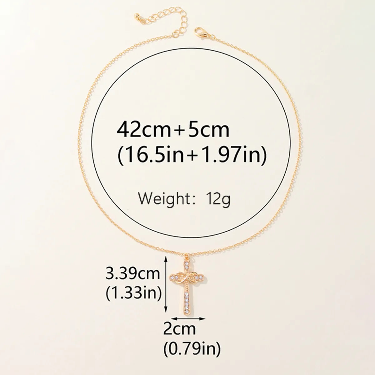 Simple Style Streetwear Cross Alloy Plating Inlay Zircon 14k Gold Plated Women's Pendant Necklace