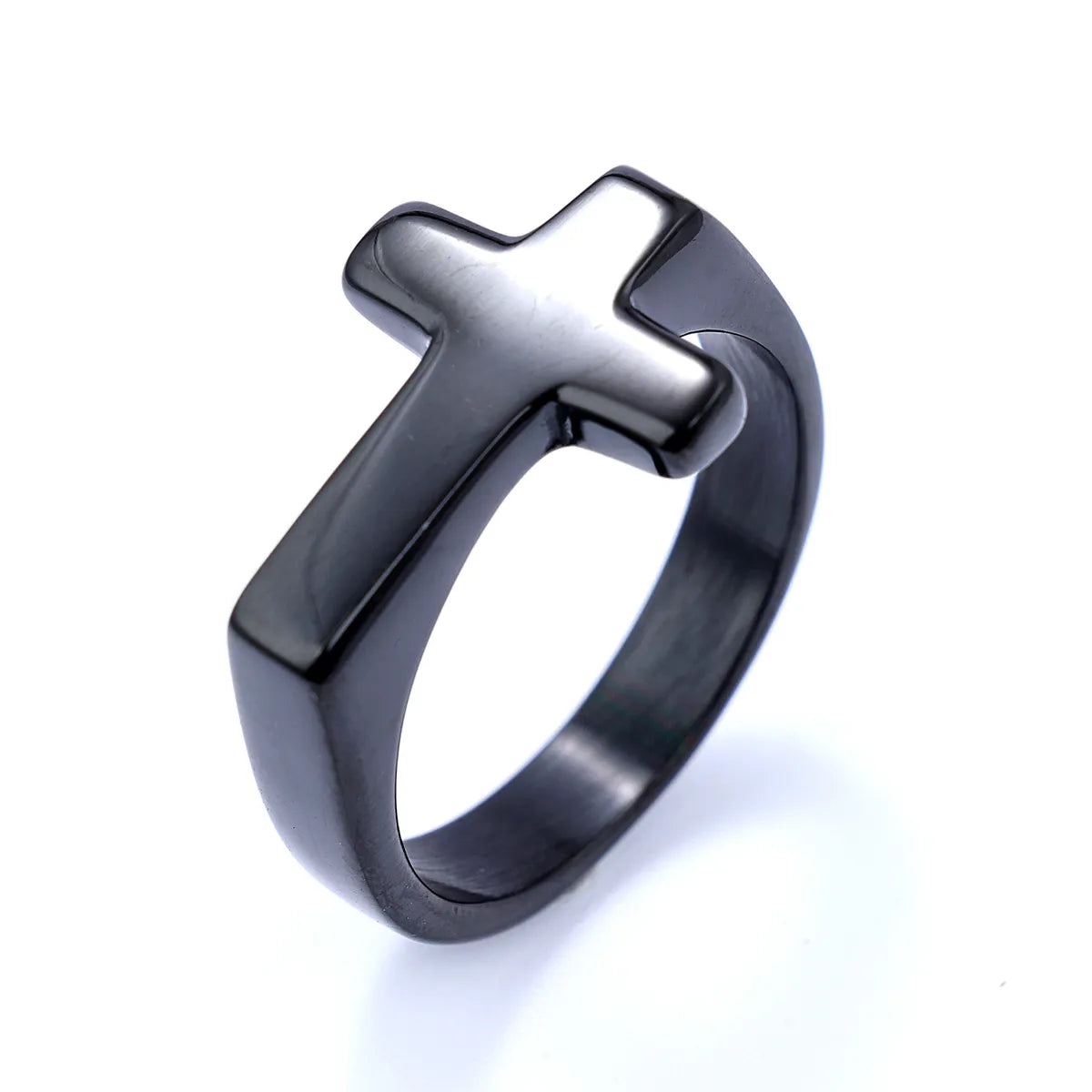 Simple Style Streetwear Cross 304 Stainless Steel Men'S Rings