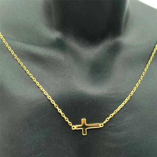 Simple Style Streetwear Cross Sterling Silver Plating Pendant Necklace