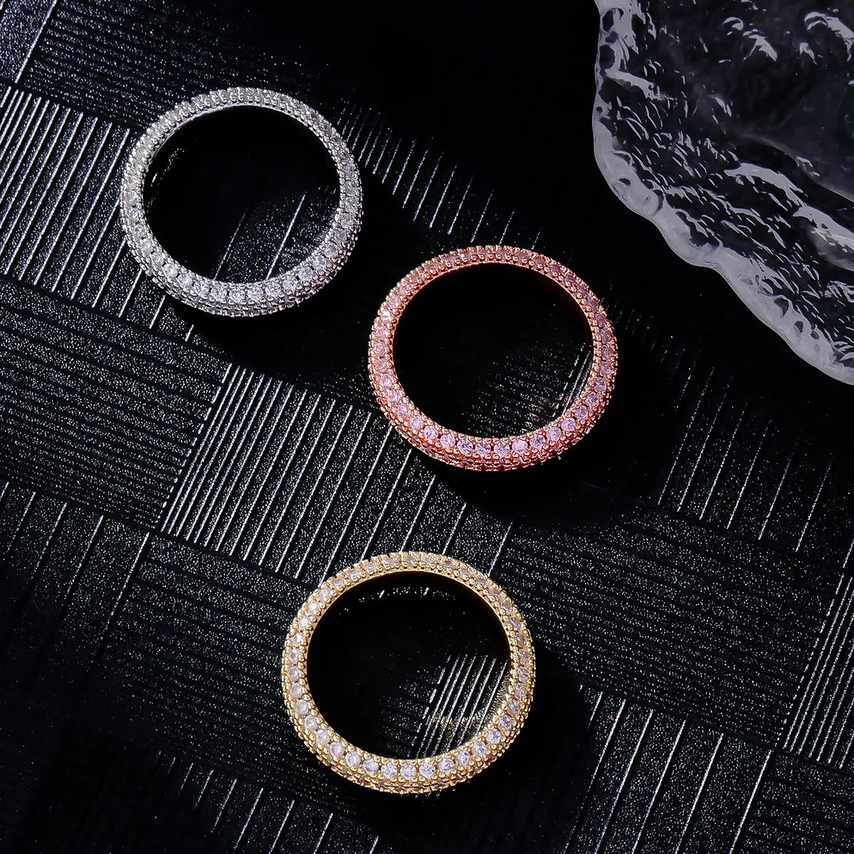 Copper K Gold Plated Rhodium Plated Simple Style Streetwear Inlay Geometric Zircon Rings