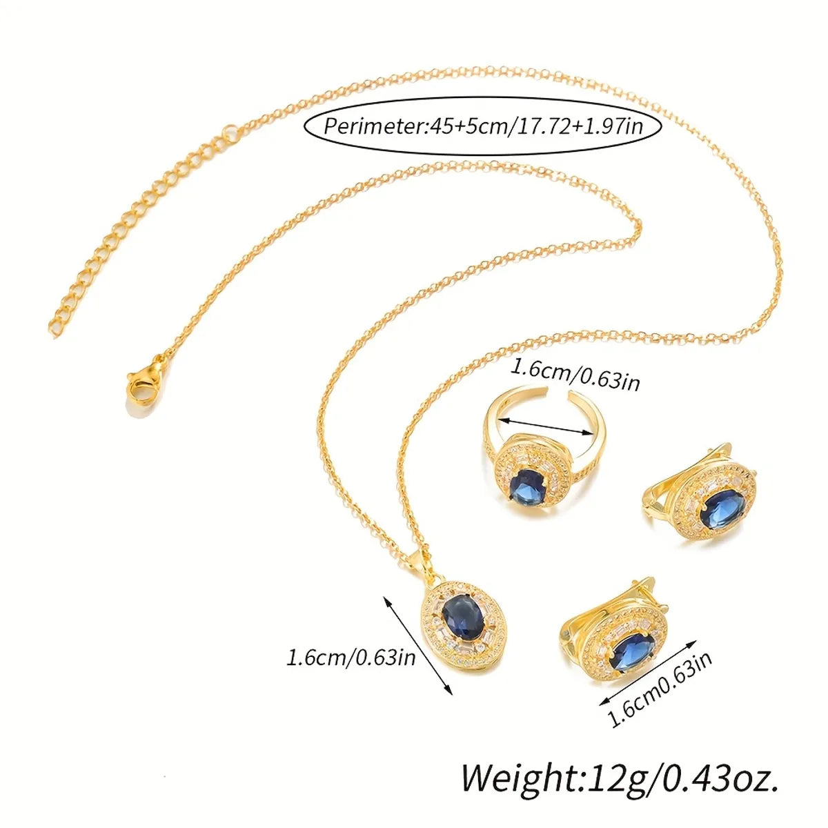 Simple Style Streetwear Geometric Copper Plating Zircon 18k Gold Plated Rings Earrings Necklace