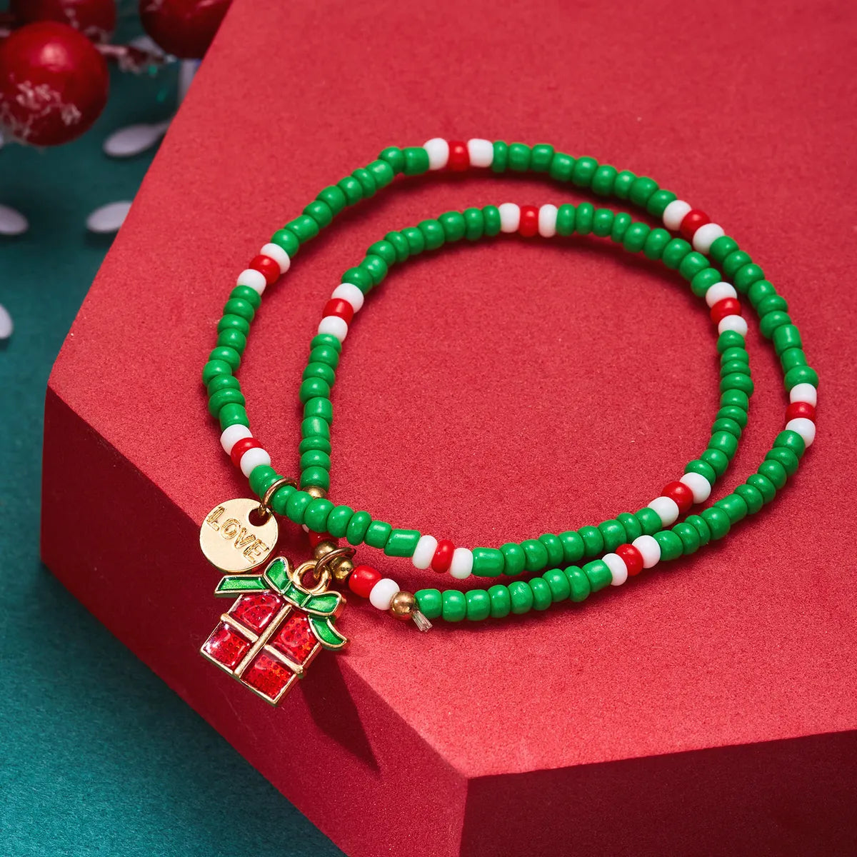 Simple Style Streetwear Geometric Santa Claus Bell Alloy Seed Bead Wholesale Bracelets