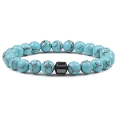 Simple Style Streetwear Geometric Turquoise Howlite Tiger Eye Beaded Unisex Bracelets